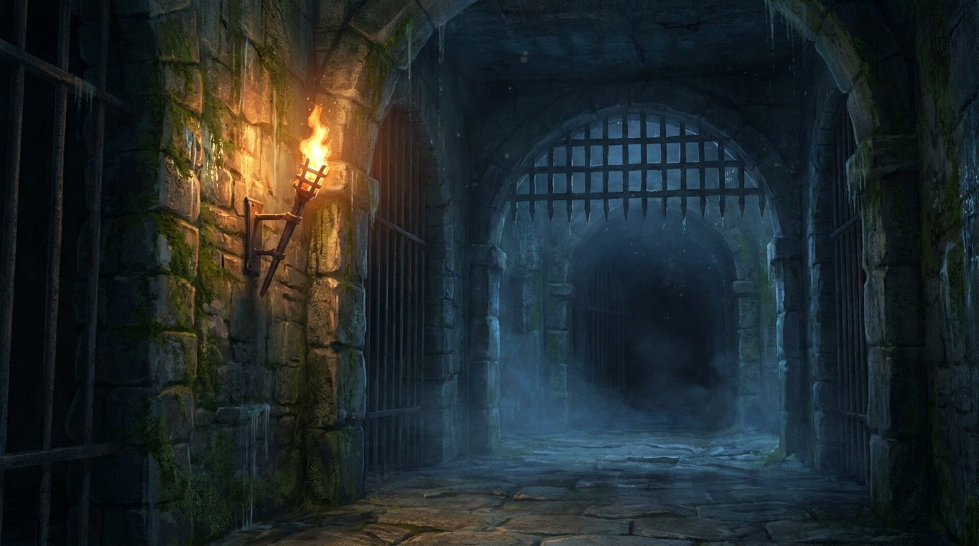 Torch-lit dungeon